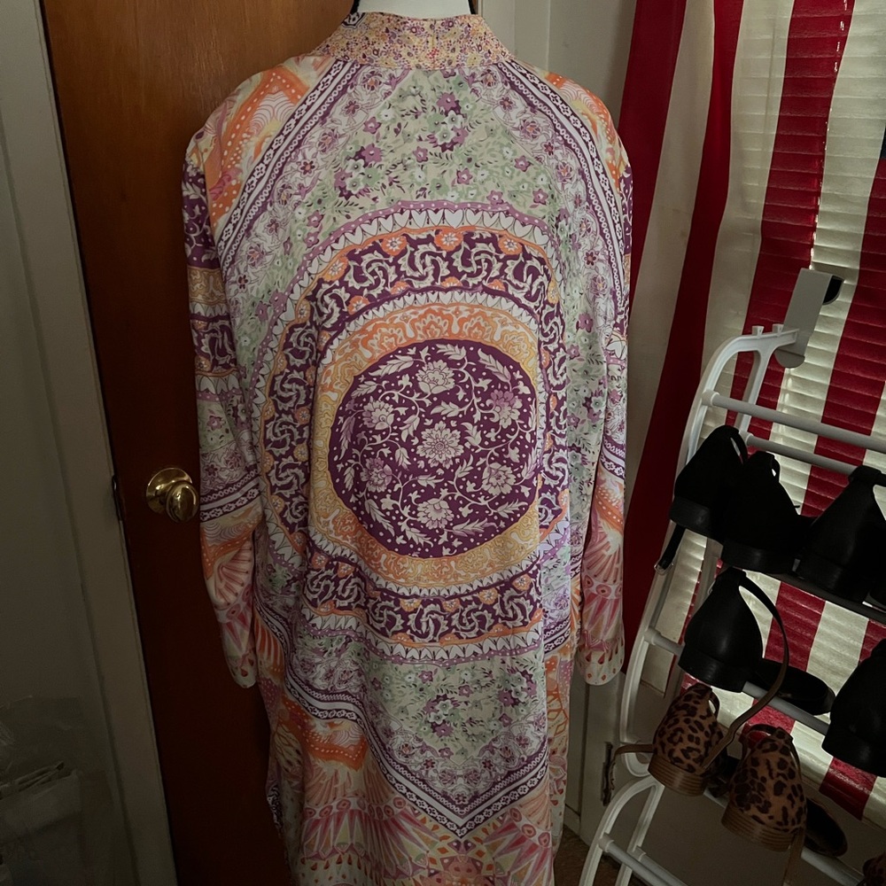 Mosaic printed duster by Chicos